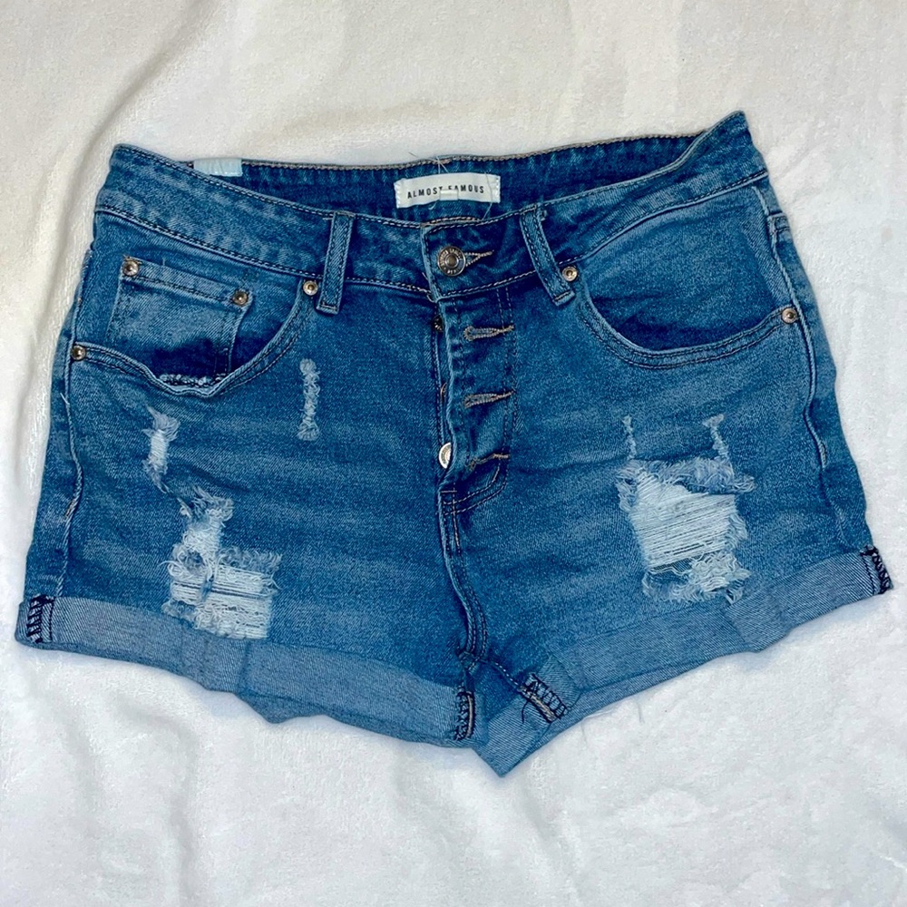 Blue denim jean shorts